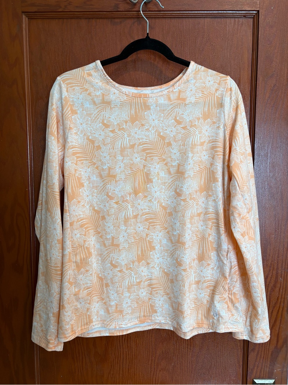 Hang Ten SPF 50 Long-Sleeve Peach Floral Sun Shirt